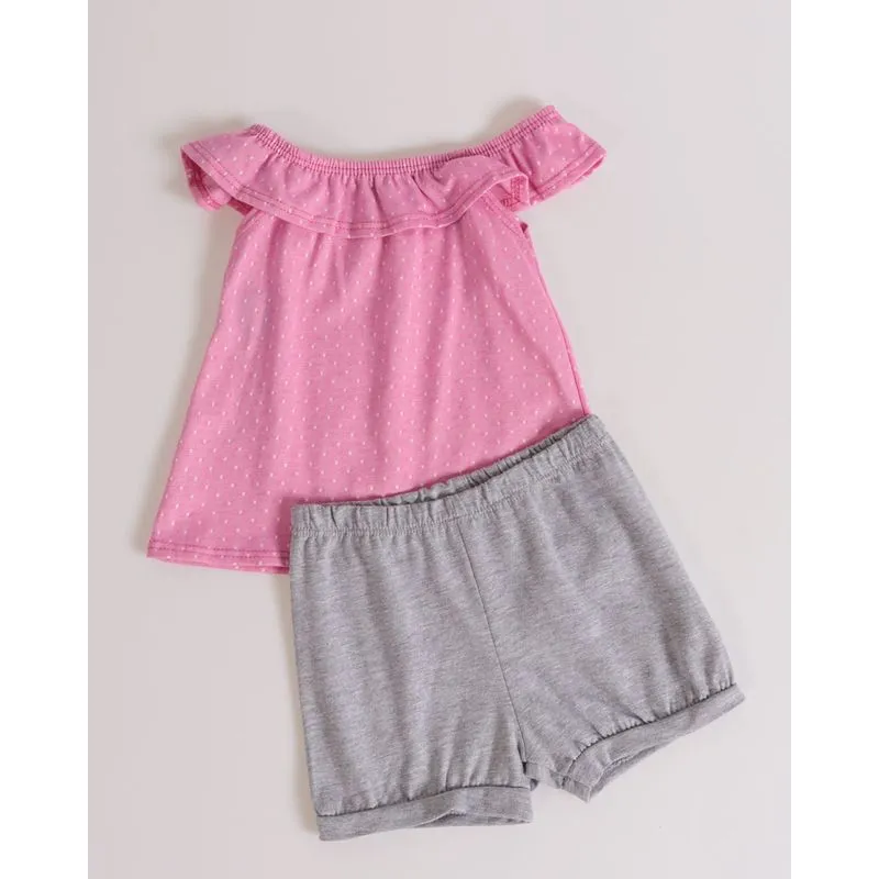 Conjunto Bebê Ciganinha Estampada Rosa M