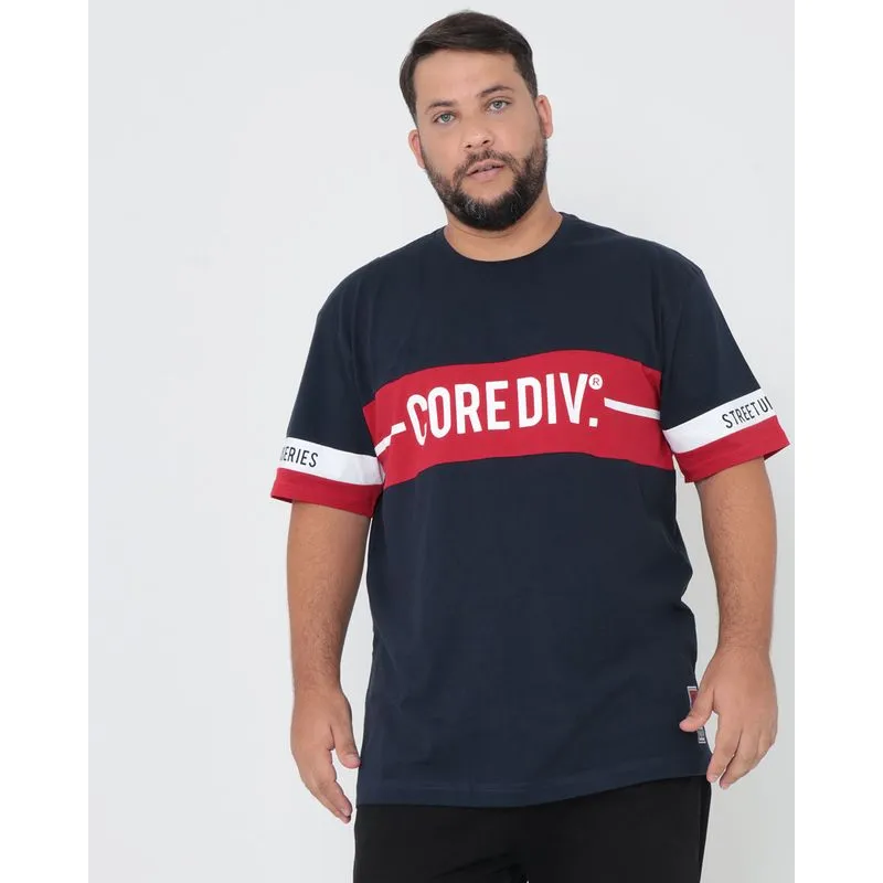 Camiseta Plus Size Azul Marinho G1