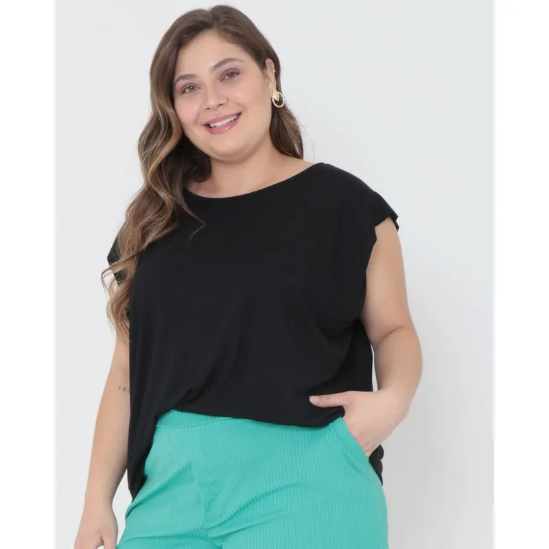 Blusa Plus Size Musclee Tee Lisa Preta G1