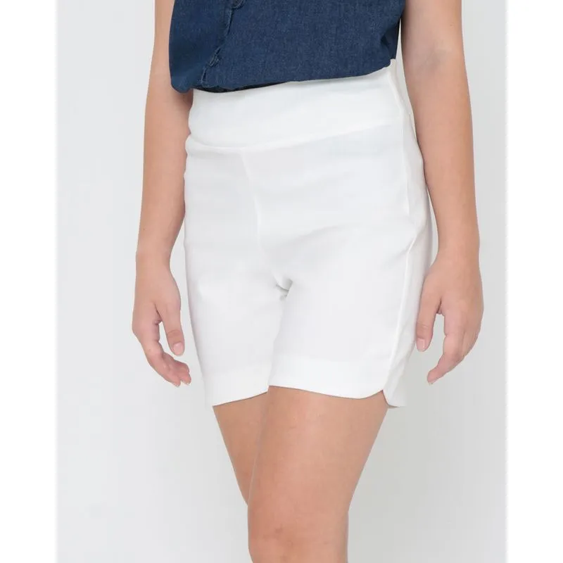 Short Cintura Alta Bengaline Liso Branco G