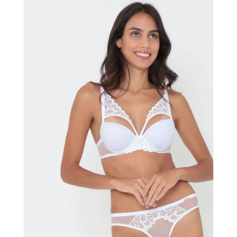 Sutiã Base Strappy Renda Branco M