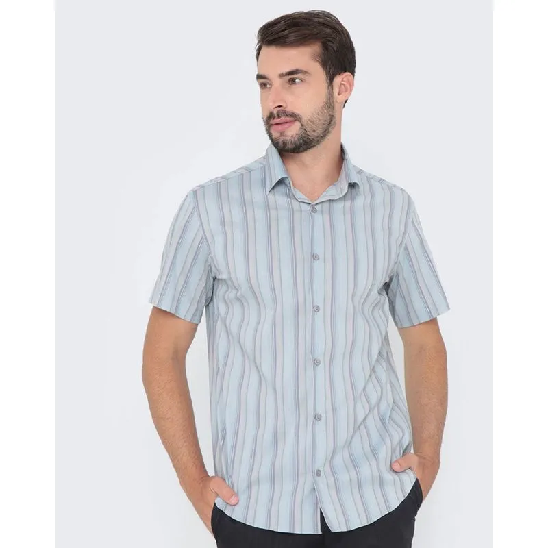 Camisa Masculina Manga Curta Listrada Cinza GG