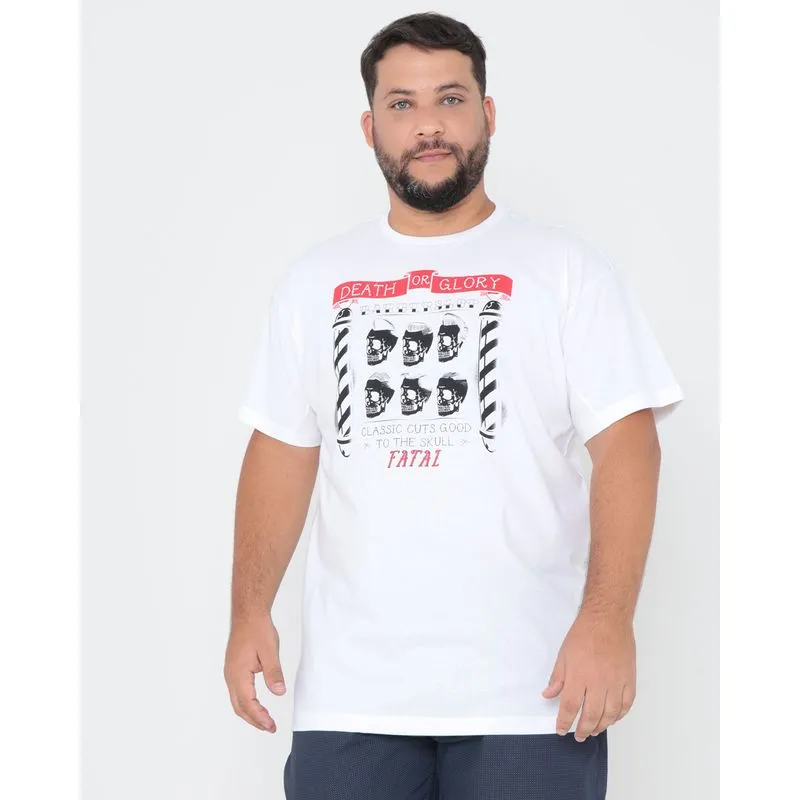 Camiseta Plus Size Fatal Barbershop Off White G3