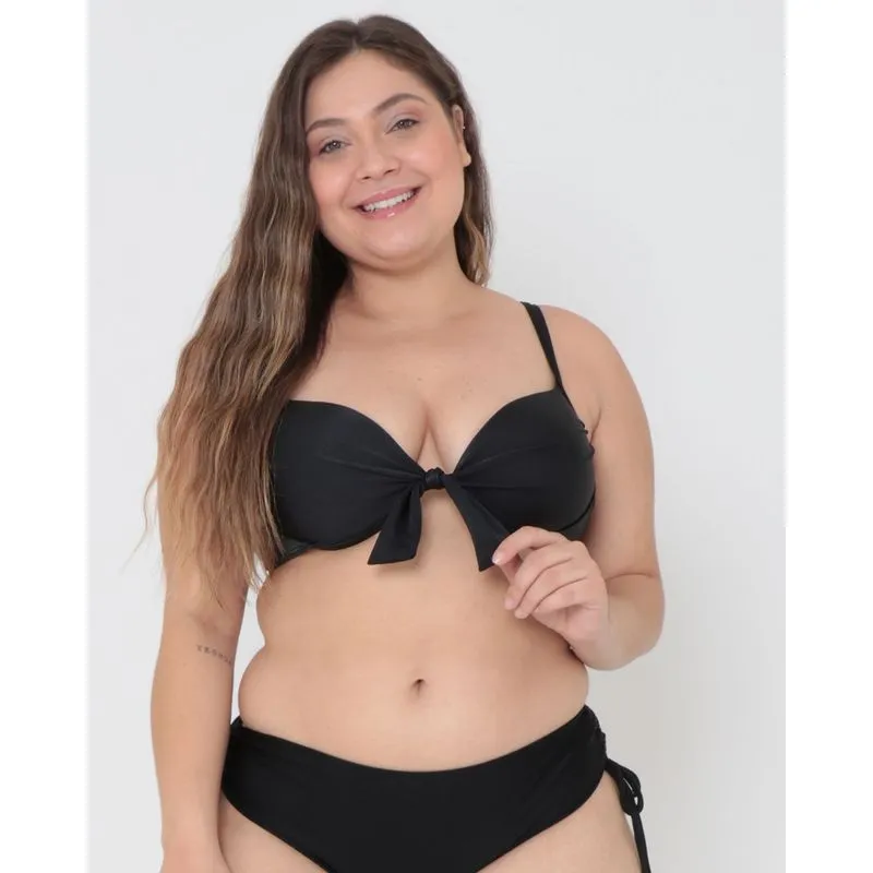 Biquíni Avulso Top Plus Size Lacinho Preto 50