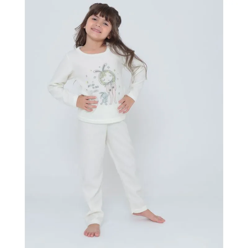 Pijama Infantil Soft Estampa Frontal Off White 8