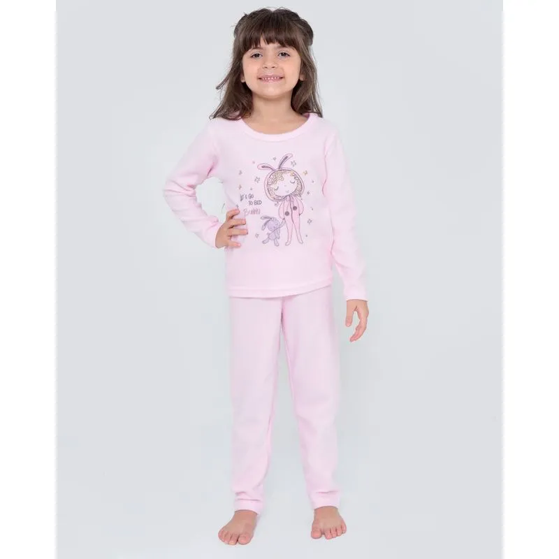 Pijama Infantil Soft Estampa Frontal Rosa Claro 6