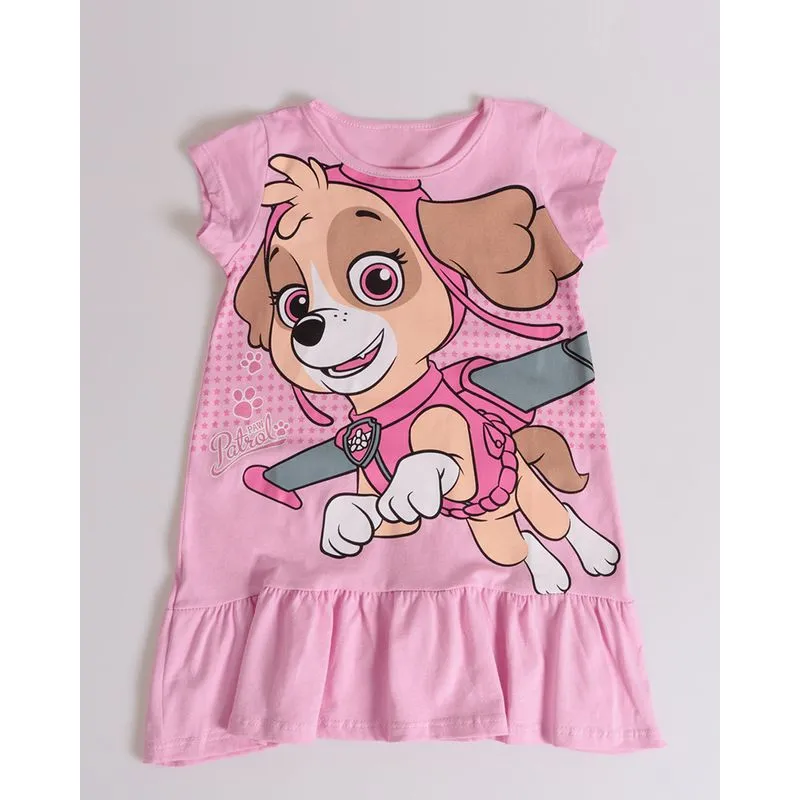Vestido Bebê Sky Patrulha Canina Rosa 3