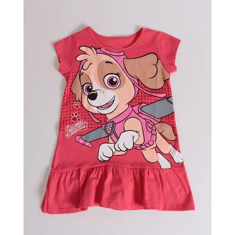 Vestido Bebê Sky Patrulha Canina Rosa Escuro 1