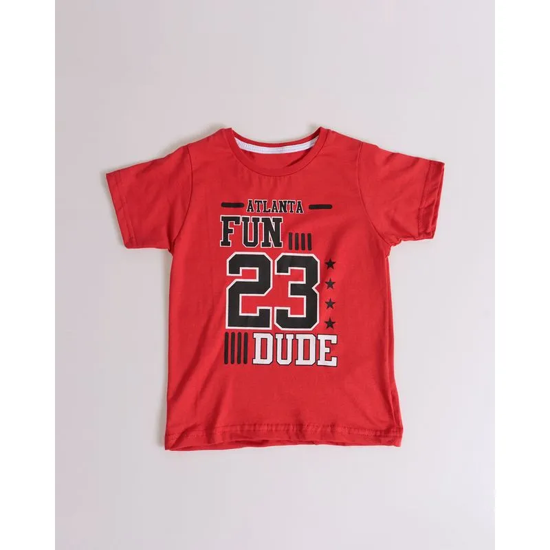 Camiseta Bebê Estampa College Vermelha 1