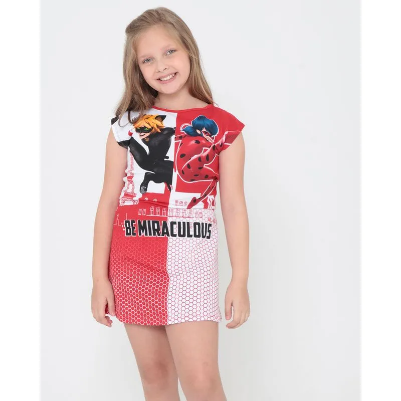 Vestido Infantil Ladybug Miraculous Vermelho 8