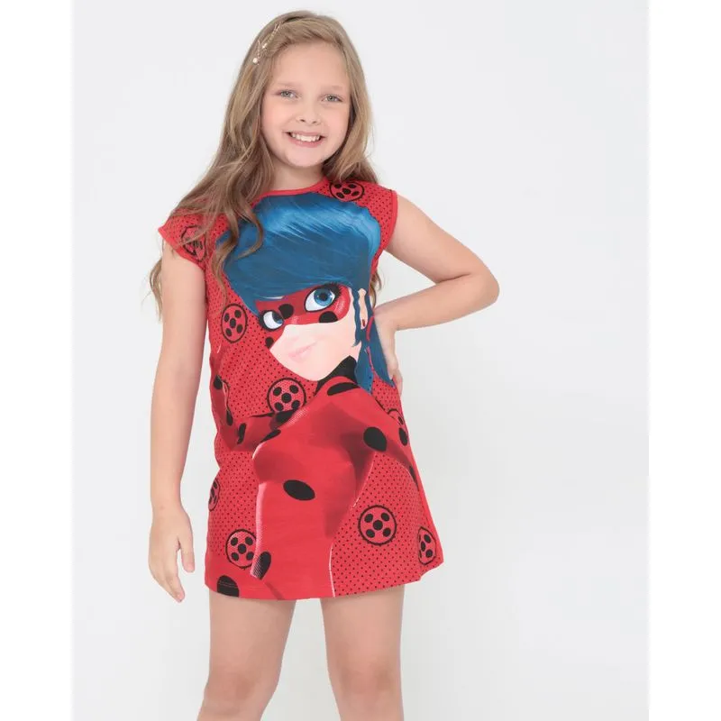 Vestido Infantil Regata Ladybug Vermelho 10
