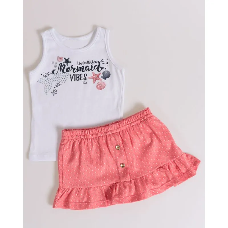 Conjunto Bebê Estampado Babado Branco 3