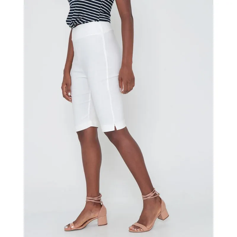 Bermuda Feminina Bengaline Lisa Branca P