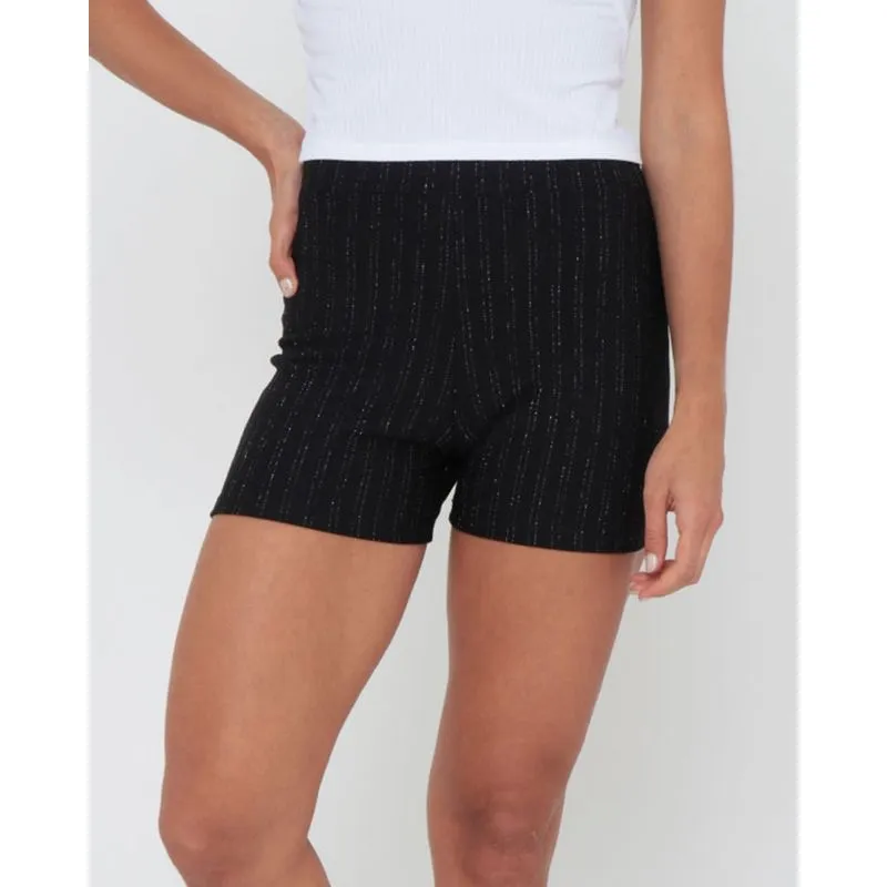 Short Lurex Cintura Alta Preto G