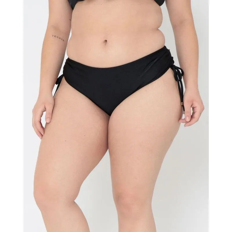 Biquíni Avulso Plus Size Calcinha Franzido Preta 48