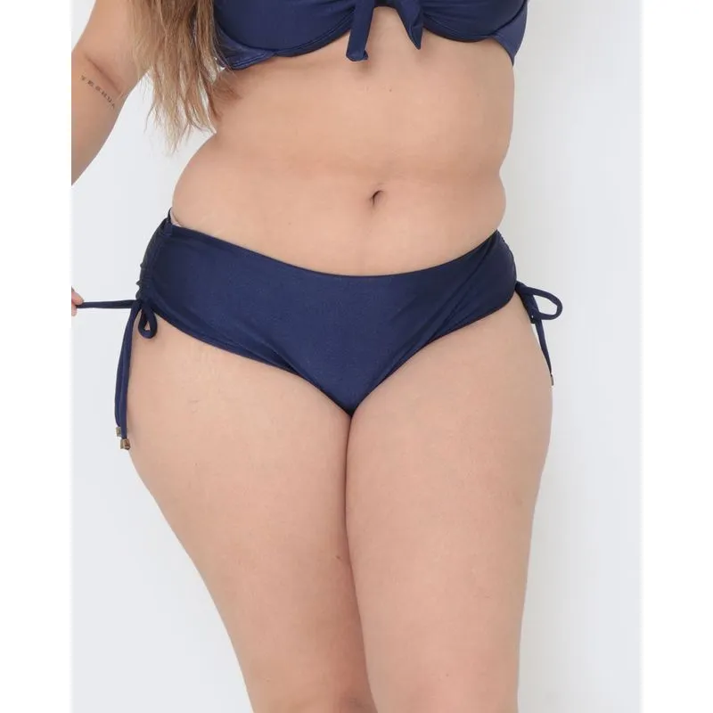 Biquíni Avulso Calcinha Plus Size Franzido Marinho 46