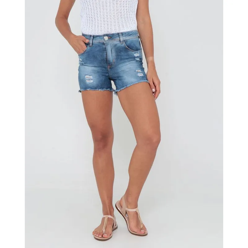 Short Jeans Destroyed Azul 36
