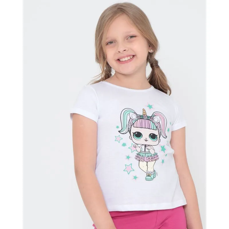 Blusa Infantil Estampa Boneca Lol Branca 8
