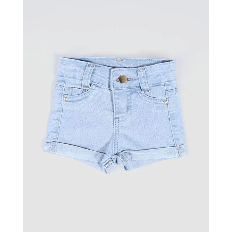 Short Jeans Bebê Stretch Azul Claro 1