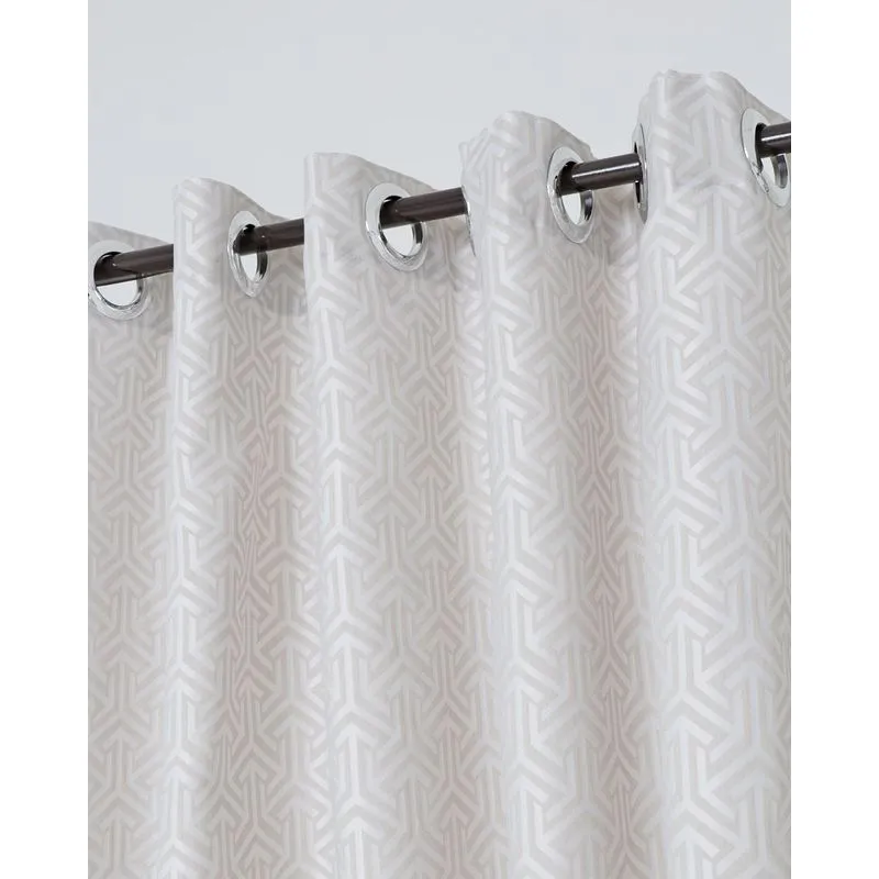 Cortina Siena Jacquard Varão Até 250cm Bella Janela Bege UN