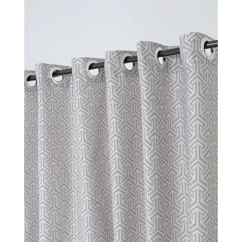 Cortina Siena Jacquard Varão Até 250cm Bella Janela Cinza UN