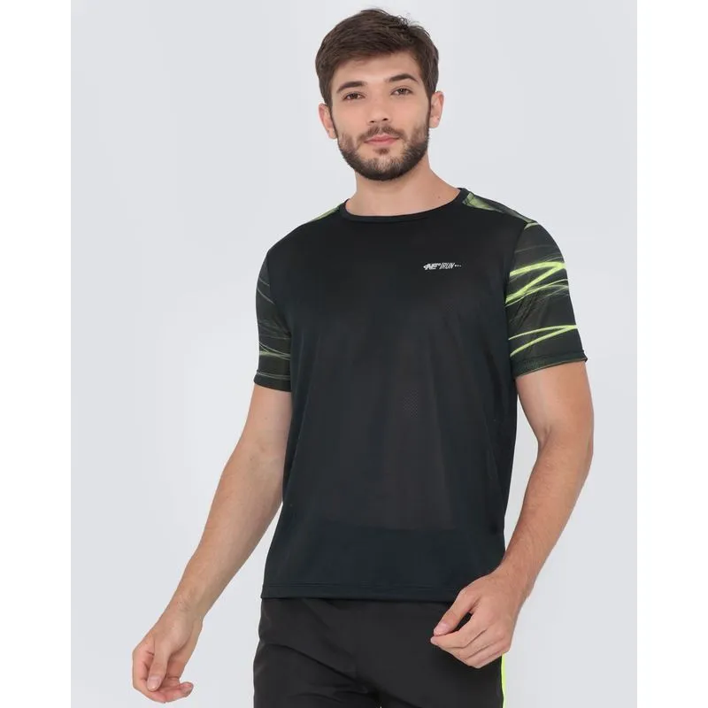 Camiseta Esportiva Estampa Com Listras Verde GG