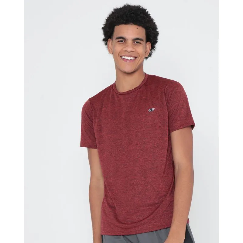 Camiseta Esportiva Manga Curta Rajada Vinho P