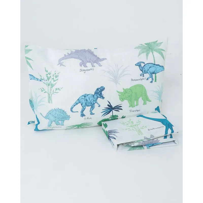 Jogo de Cama Infantil Estampa Dinossauro Branco UN