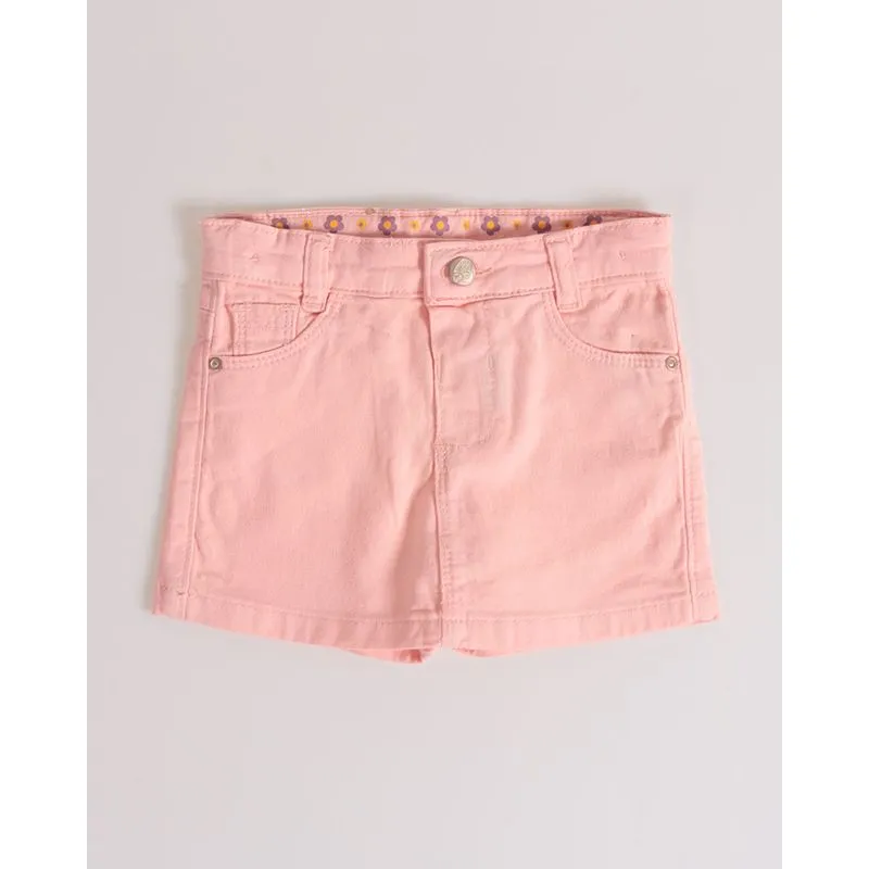 Short Saia Bebê Sarja Rosa G