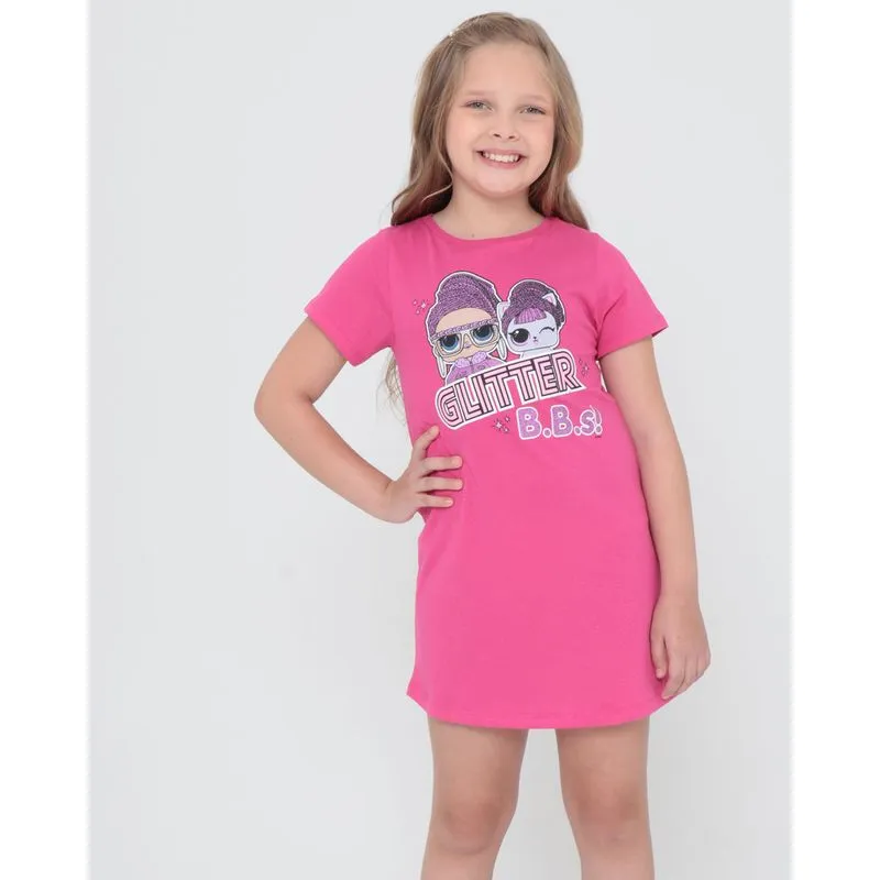 Vestido Infantil Estampa Boneca Lol Rosa 4