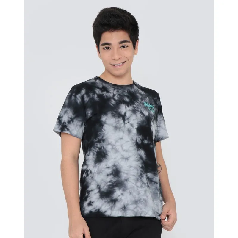 Camiseta Juvenil Estampa Tie Dye Preta 16