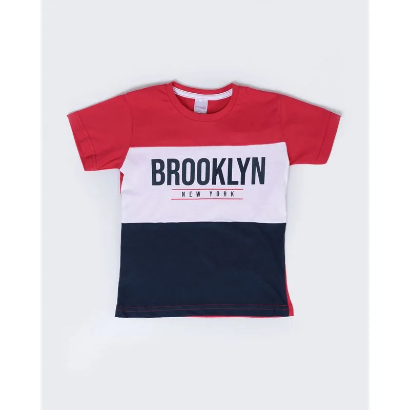 Camiseta Bebê Estampa Brooklin NY Vermelho 2