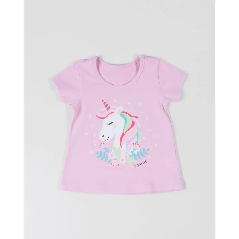 Blusa Bebê Estampa Unicórnio Rosa Claro 1