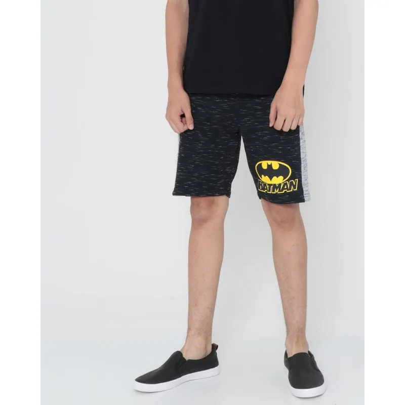 Bermuda Juvenil Moletinho Batman Liga Da Justiça Mescla Preto 14