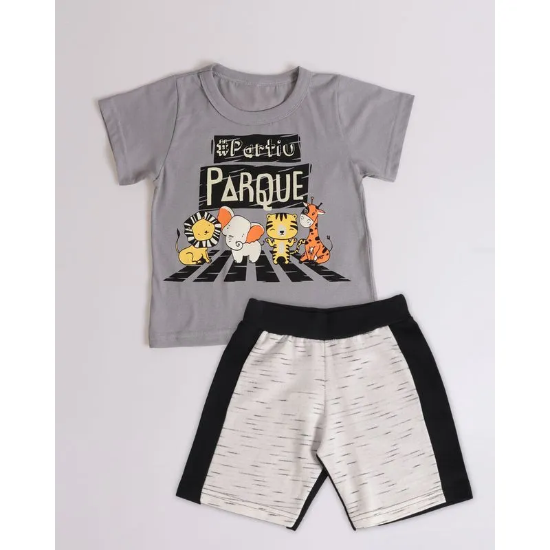 Conjunto Bebê Partiu Parque Cinza 3