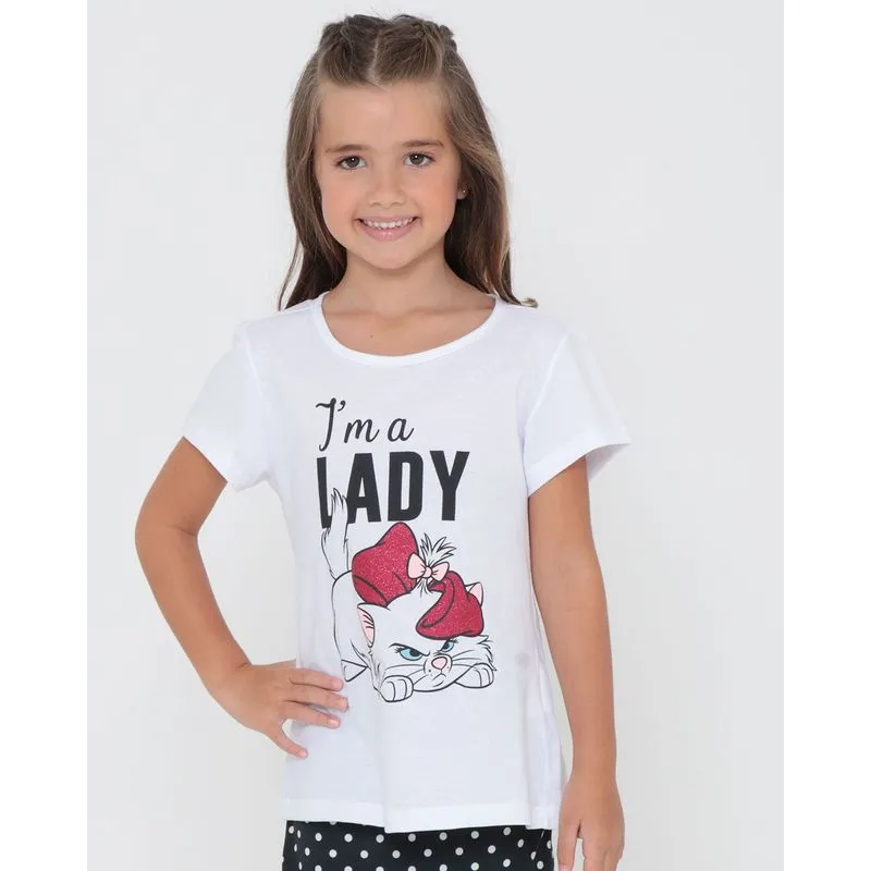 Blusa Infantil Gata Marie Disney Branca 4