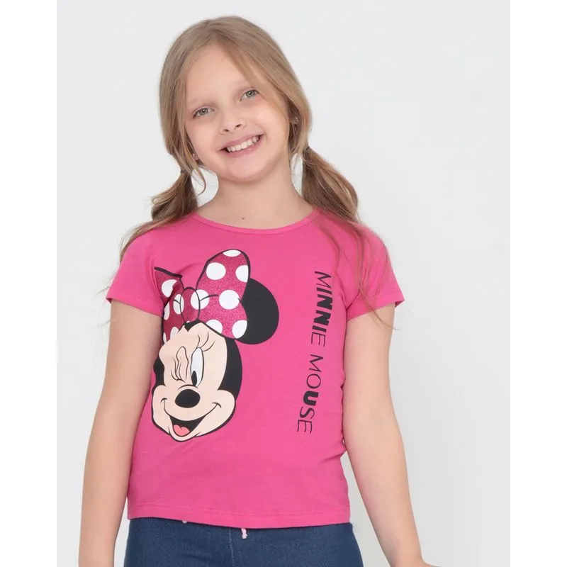 Blusa Infantil Minnie Mouse Disney Rosa Pink 6