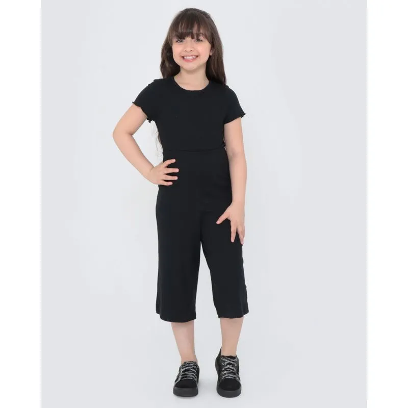Macacão Infantil Pantacourt Liso Preto 8