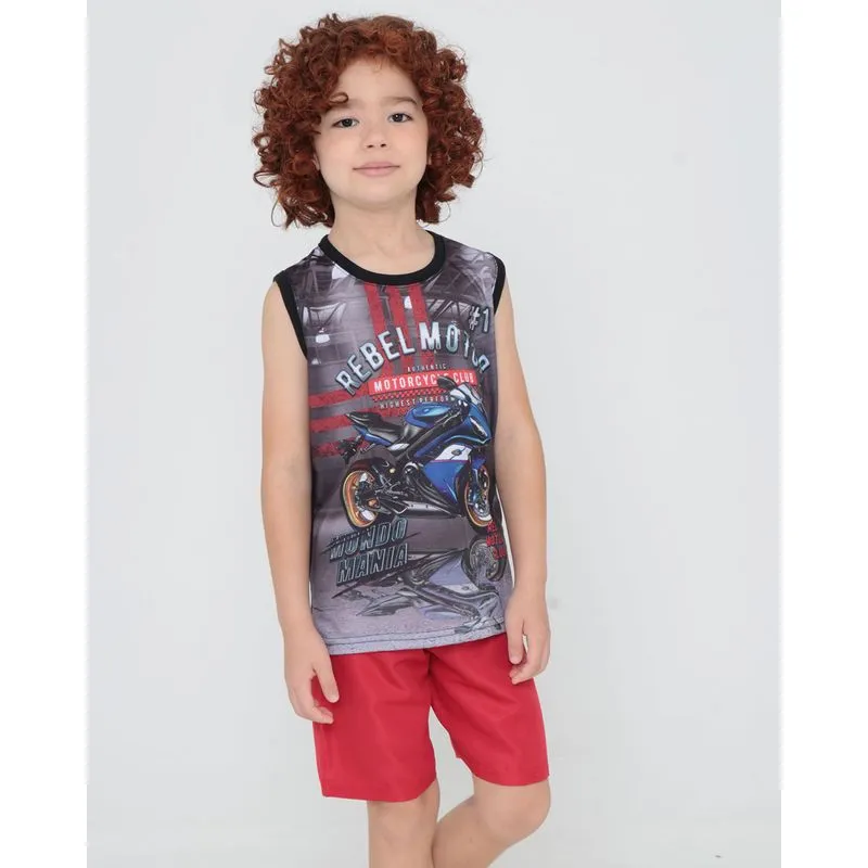 Conjunto Infantil Estampa Motorcycle Preto 4