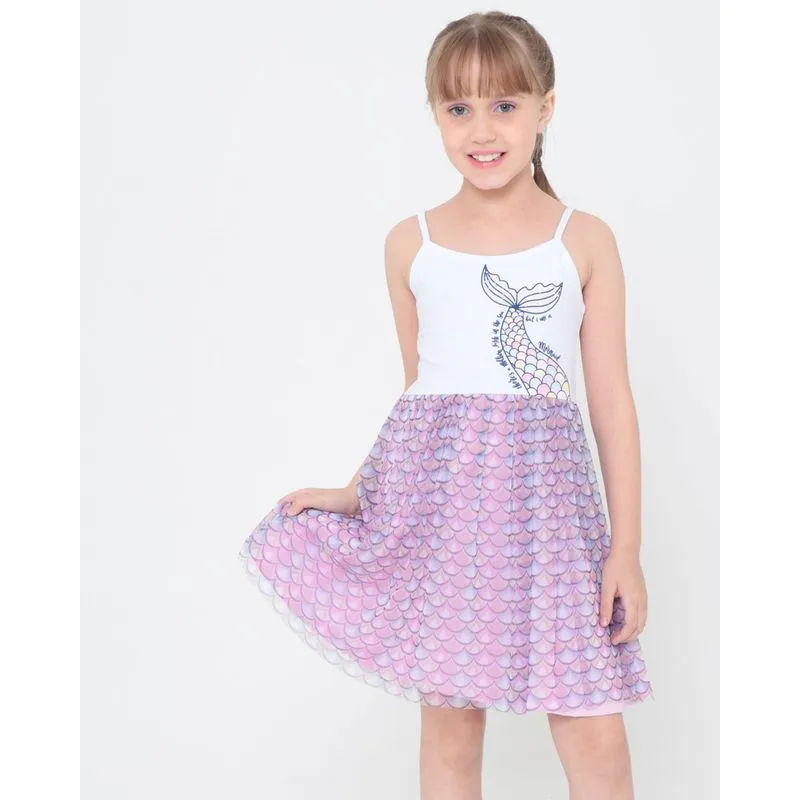 Vestido Infantil Alcinha Sereia Rosa 4