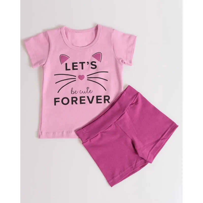 Conjunto Bebê Estampa Gato Rosa 2