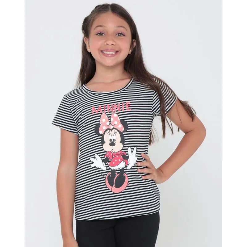 Blusa Infantil Listrada Minnie Disney Preta 8