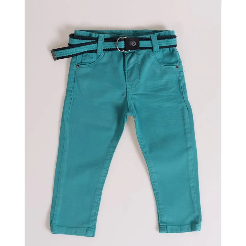 Calça Sarja Bebê Acompanha Cinto Azul Claro G