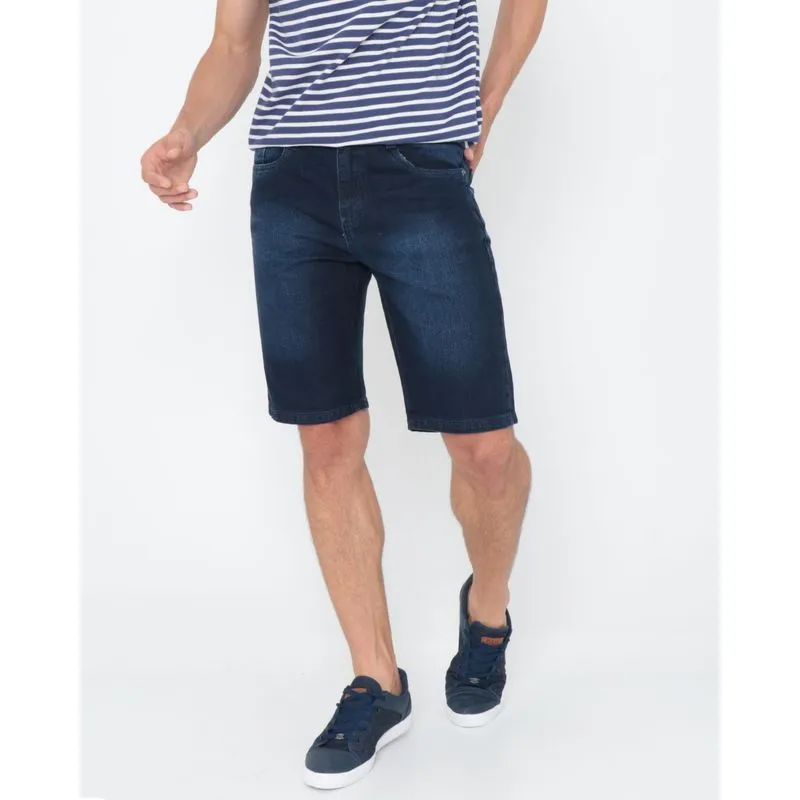 Bermuda Jeans Masculina Stretch Azul 40