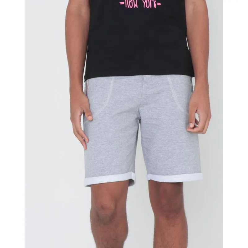 Bermuda Masculina Moletinho Mescla Cinza G