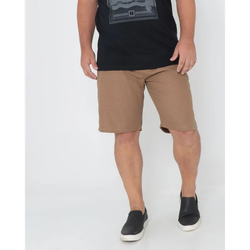 Bermuda Masculina Plus Size Social Marrom 50