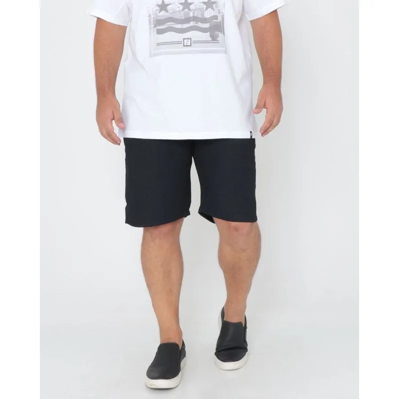 Bermuda Masculina Plus Size Sarja Preta 52