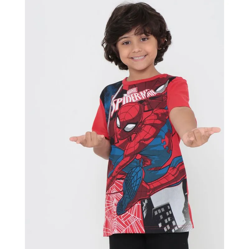 Camiseta Infantil Homem Aranha Marvel Vermelha 8