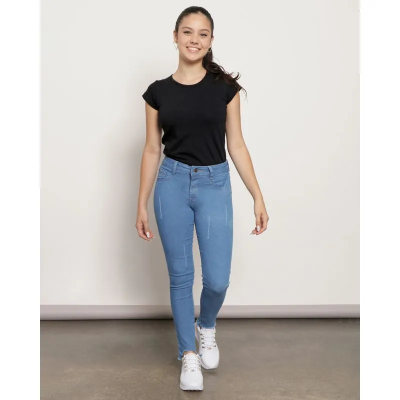 Calça Jeans Juvenil Barra Cropped Azul 12