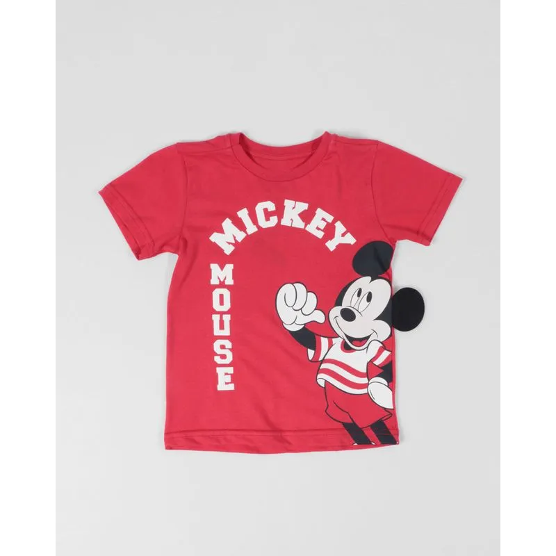 Camiseta Bebê Disney Mickey Mouse Manga Curta Vermelha 2
